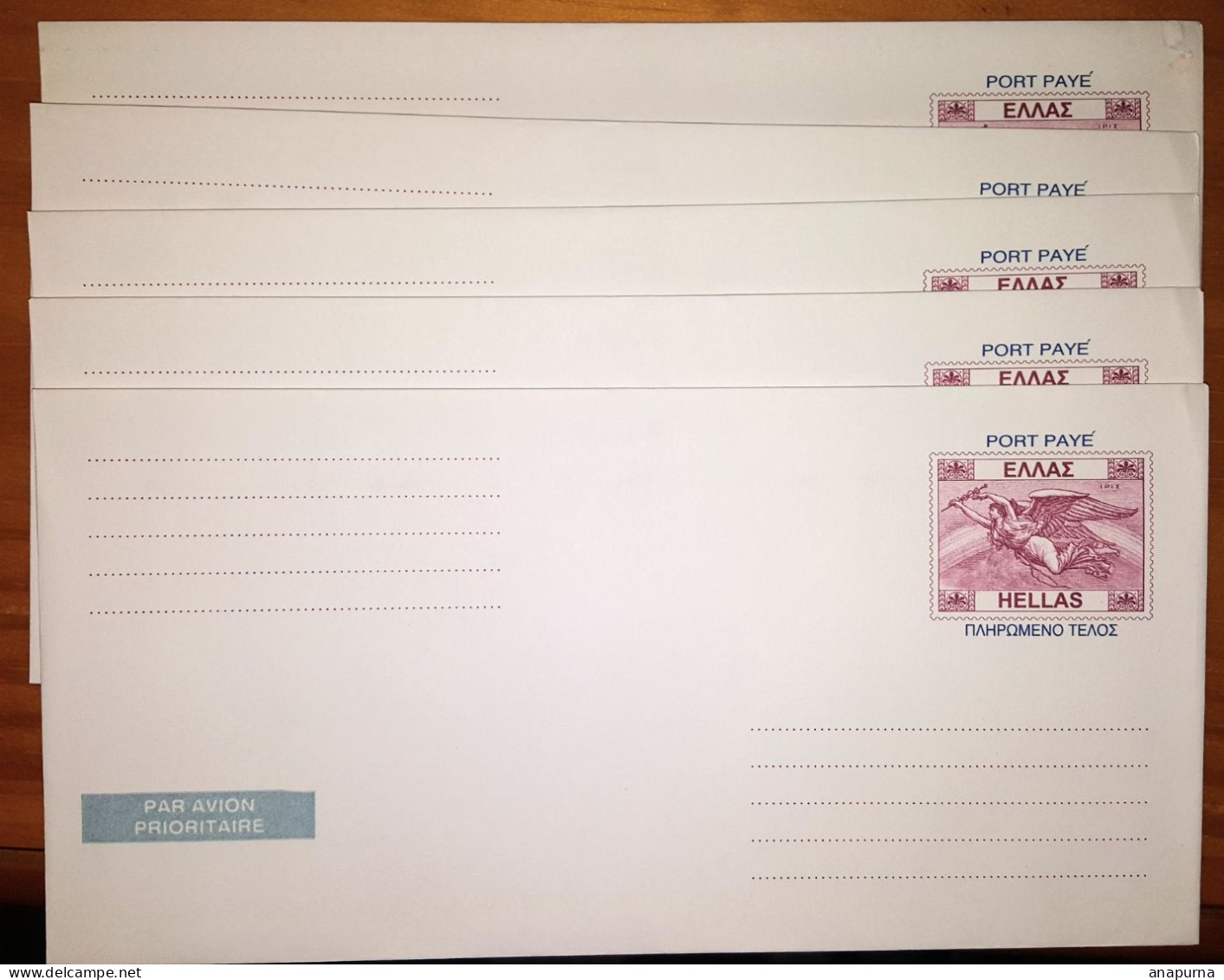 5 PAP, 3 Cartes Postales Prépayées, 5 Cartes. Grèce, Hellenic Post, Prepaid, EATA, - Entiers Postaux