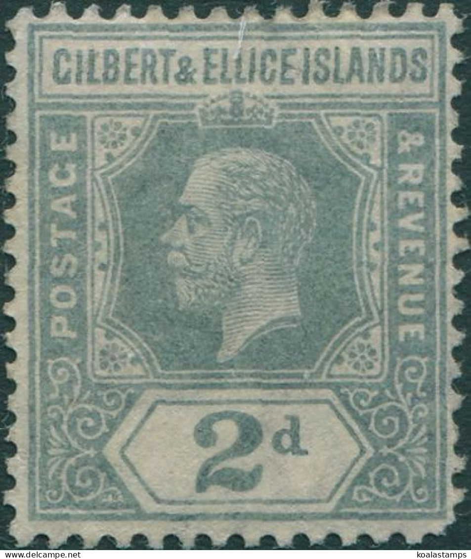 Gilbert & Ellice Islands 1912 SG14 2d Greyish Slate KGV MLH - Îles Gilbert Et Ellice (...-1979)