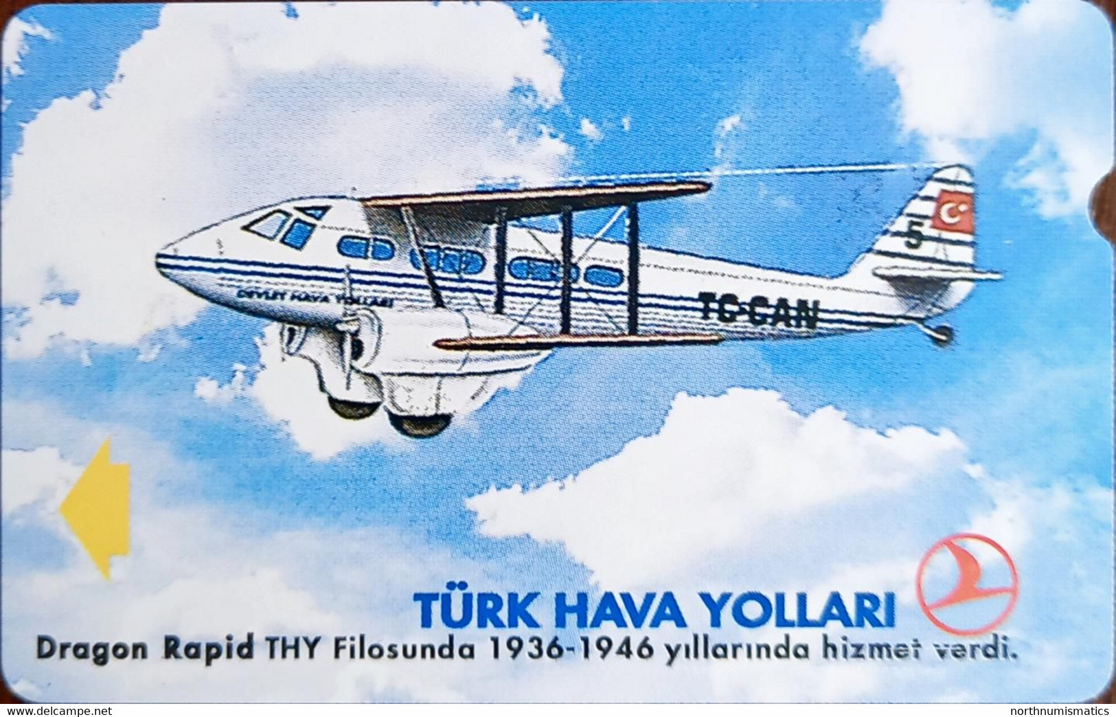 Turkey Phonecards THY Aircafts Dragon Rapid PTT 30 Units Unc - Collections