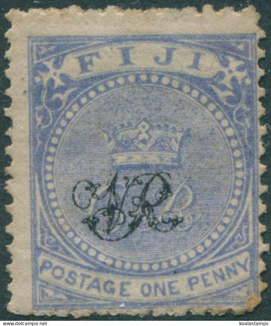 Fiji 1876 SG31 1d Blue VR Overprint MLH - Fidji (1970-...)