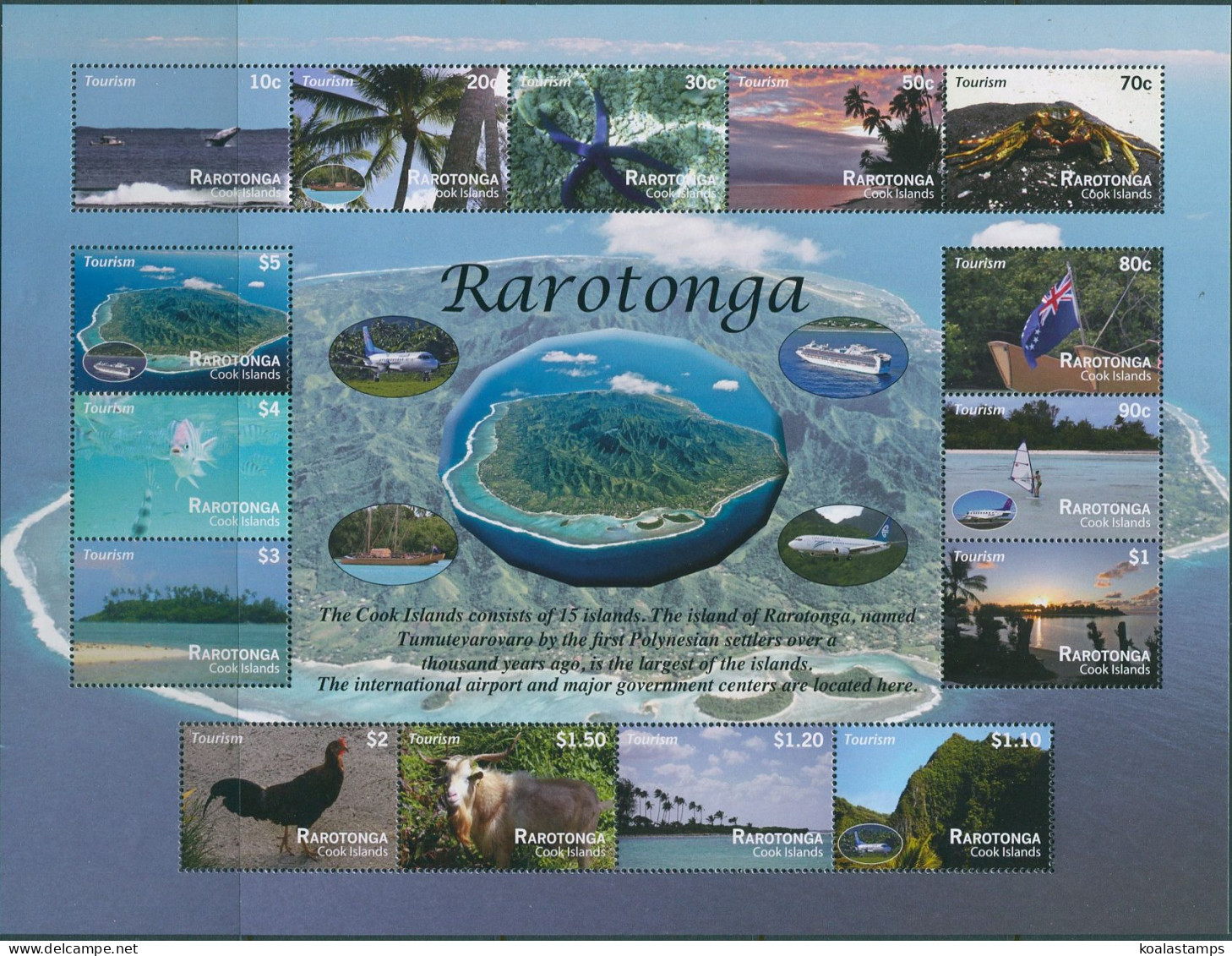 Cook Islands Rarotonga 2011 SG16 Tourism Views MS MNH - Islas Cook