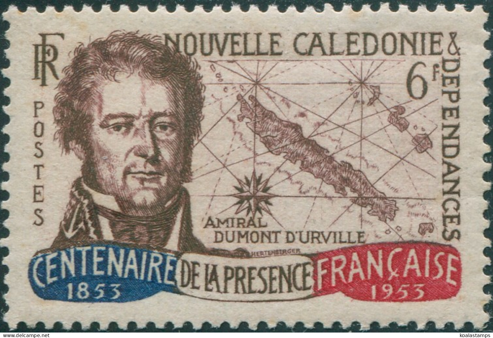 New Caledonia 1953 SG333 6f Admiral D'Entrecasteaux MNH - Andere & Zonder Classificatie