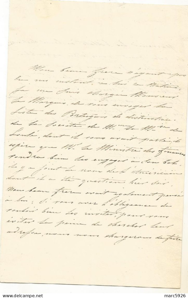 N°1916 ANCIENNE LETTRE DU COMTE DE NEUVILLE PAS DE DATE - Historische Dokumente