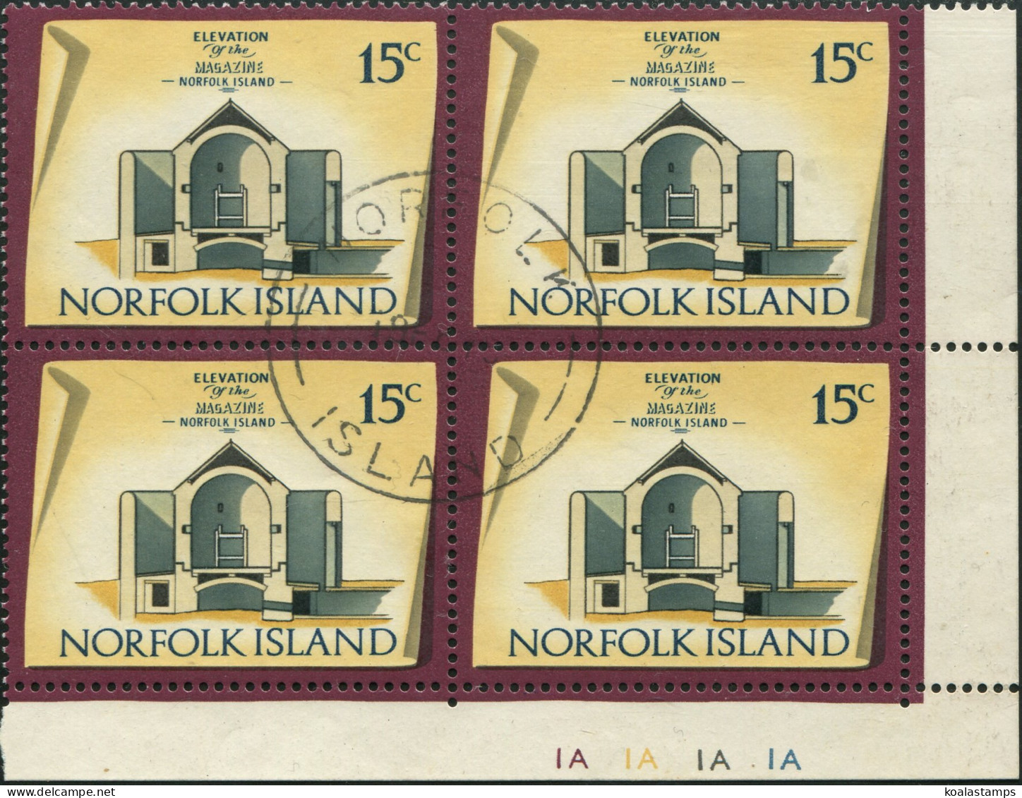 Norfolk Island 1973 SG143 15c Historic Building Block FU - Ile Norfolk