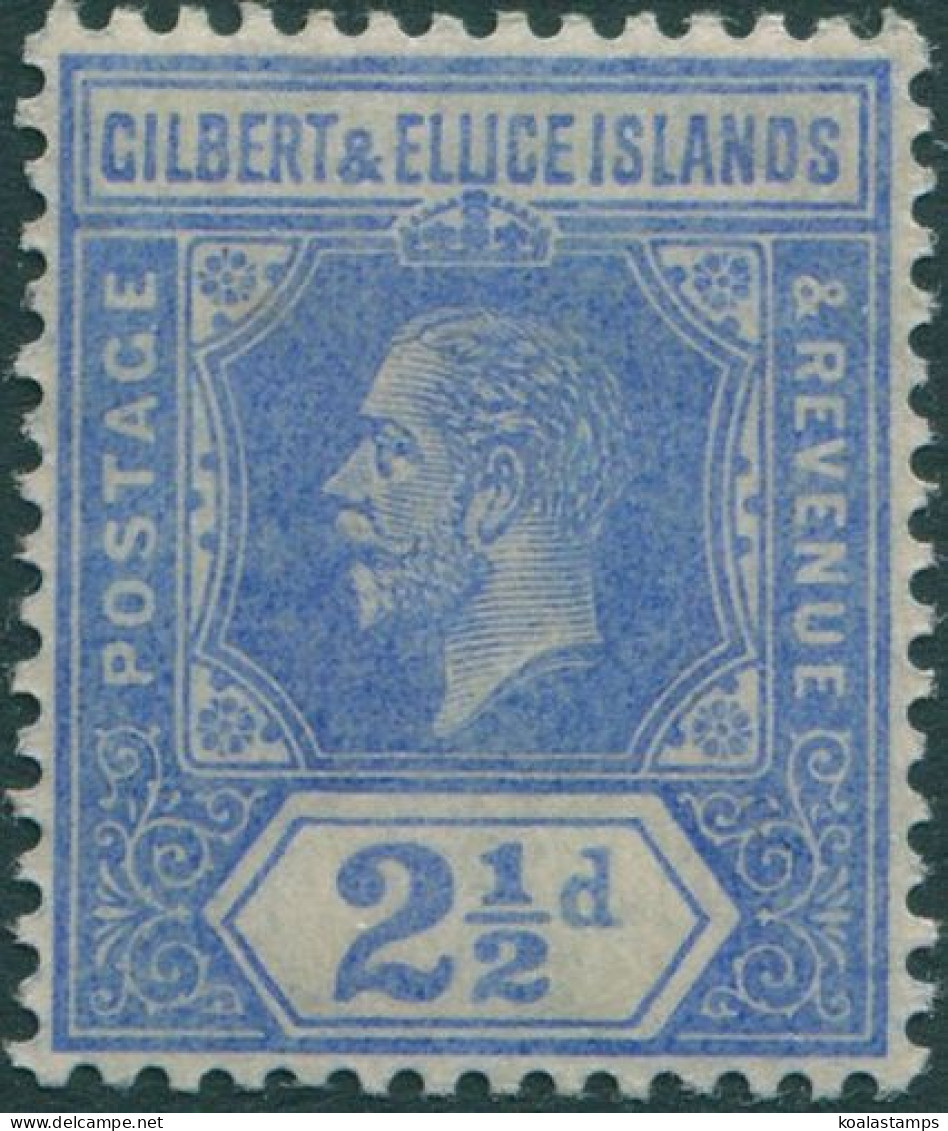 Gilbert & Ellice Islands 1912 SG15 2½d Bright Blue KGV MH - Îles Gilbert Et Ellice (...-1979)