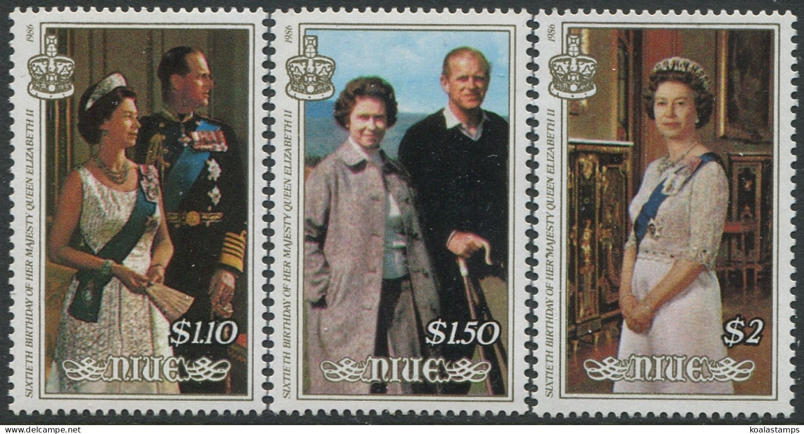 Niue 1987 SG615-617 QEII Birthday Set MNH - Niue