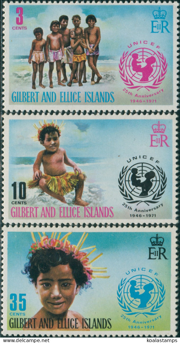 Gilbert & Ellice Islands 1971 SG193-195 UNICEF Set MNH - Islas Gilbert Y Ellice (...-1979)