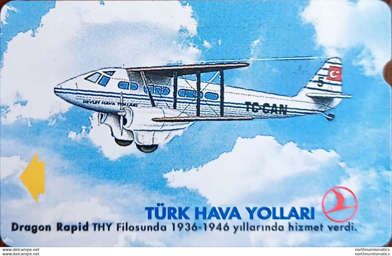 Turkıye Phonecards-THY Dragon Rapid 60 Units PTT Unused - Collections