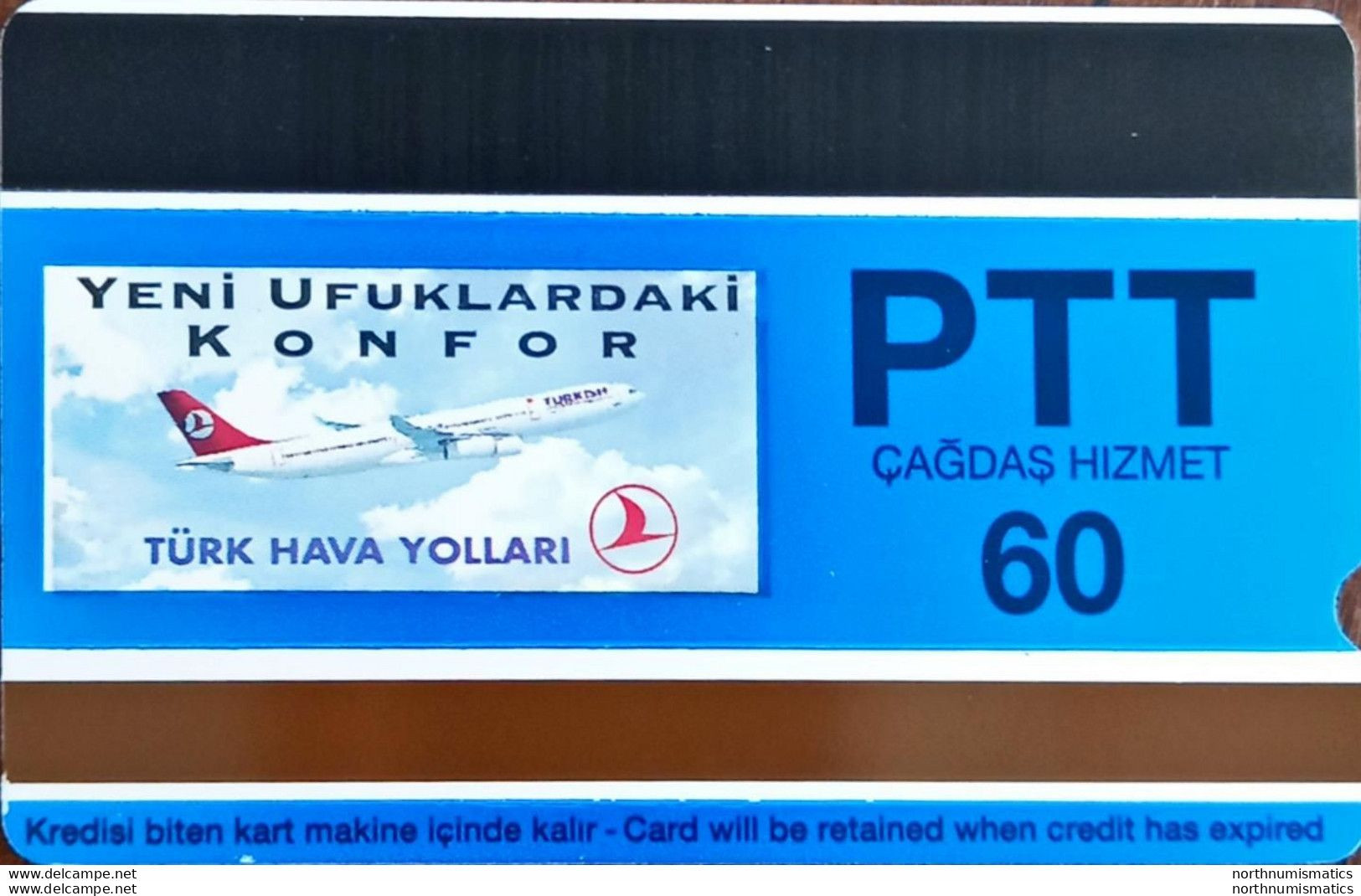 Turkıye Phonecards-THY Dragon Rapid 60 Units PTT Unused - Collections