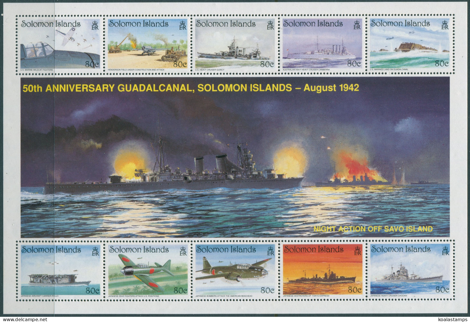 Solomon Islands 1992 SG738a Guadacanal Battle MS MNH - Solomon Islands (1978-...)
