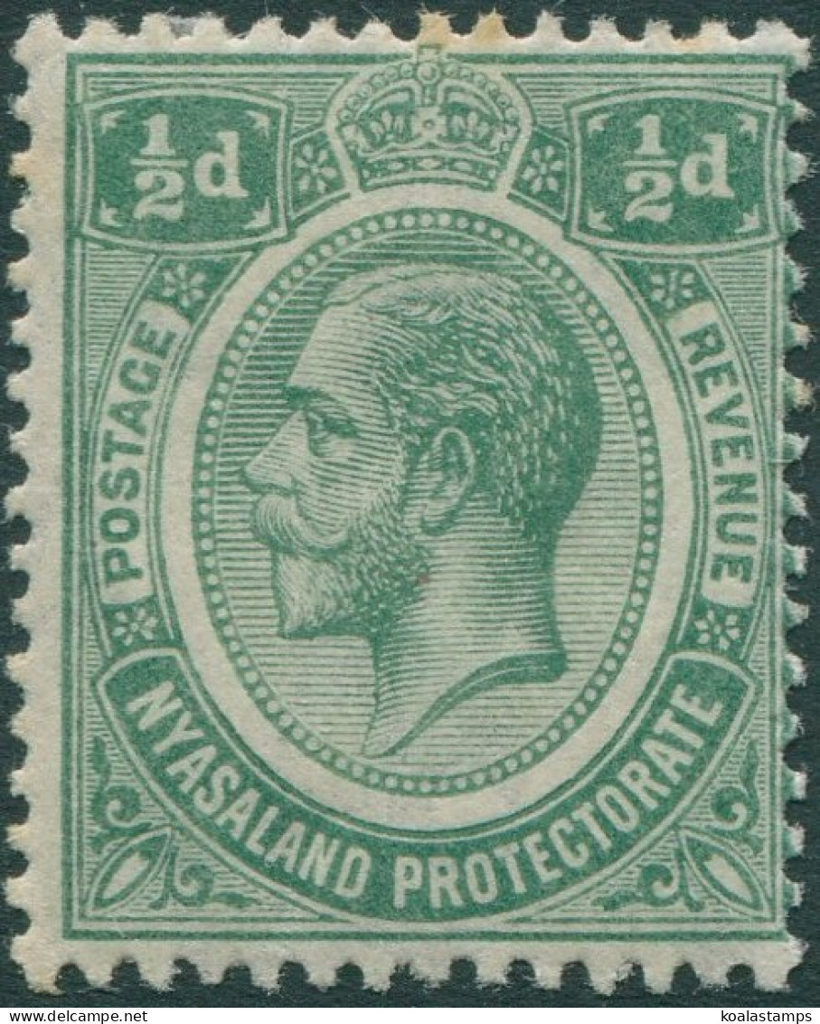 Nyasaland Protectorate 1913 SG83 ½d Green KGV Mult CA Wmk MH - Nyasaland (1907-1953)