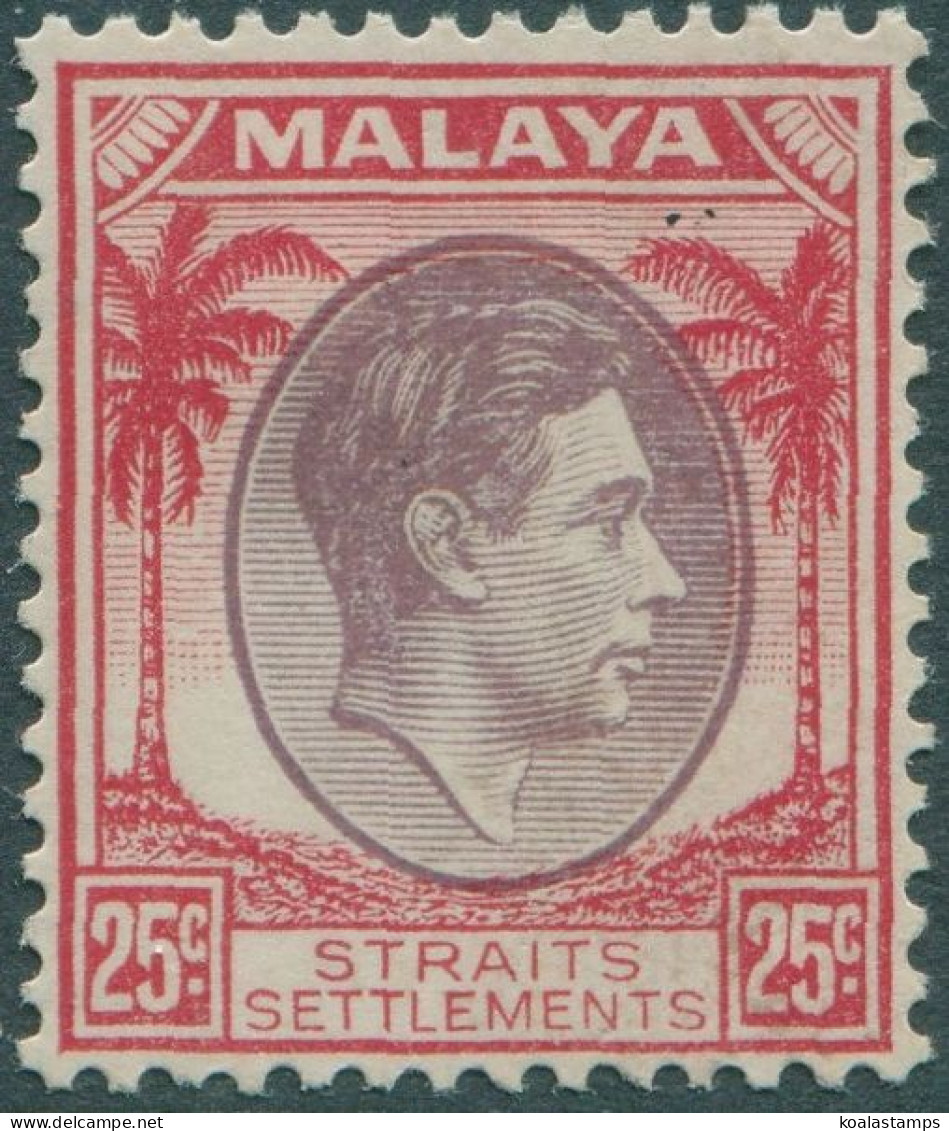 Malaysia Straits Settlements 1937 SG286 25c Purple And Red KGVI MNH - Straits Settlements