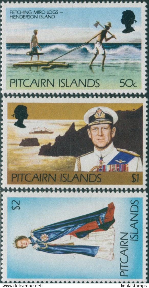 Pitcairn Islands 1977 SG182-184 Logs Bay QEII MNH - Pitcairn