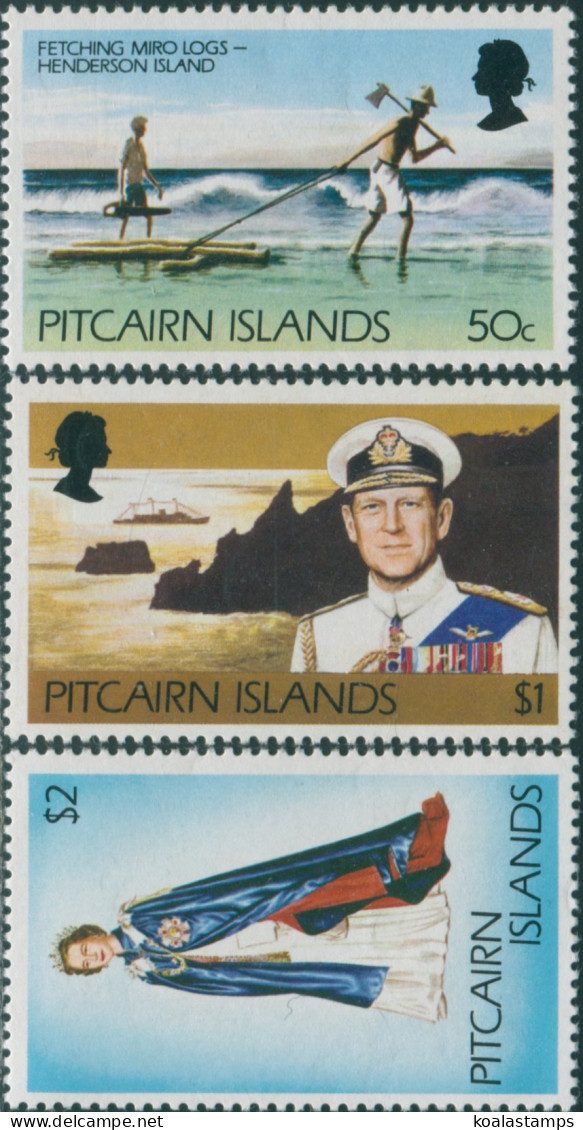 Pitcairn Islands 1977 SG182-184 Logs Bay QEII MNH - Pitcairn Islands