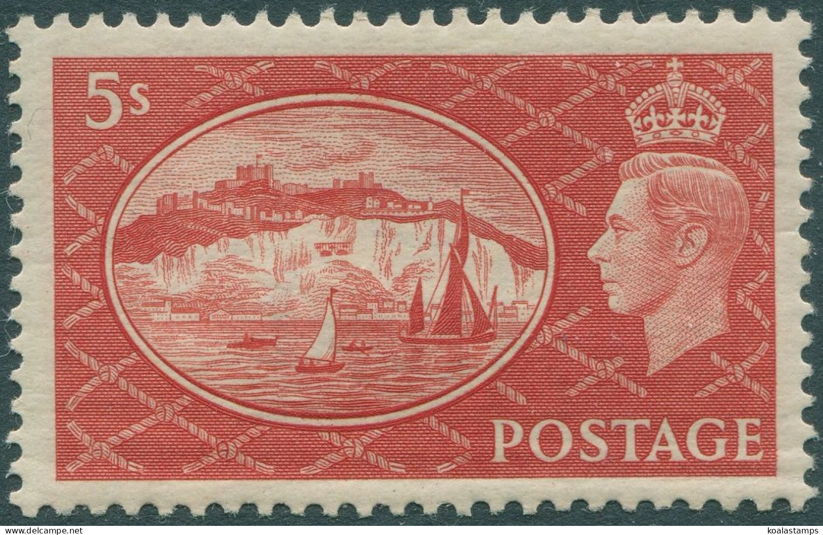 Great Britain 1951 SG510 5/- Red White Cliffs Of Dover KGVI MH - Unclassified