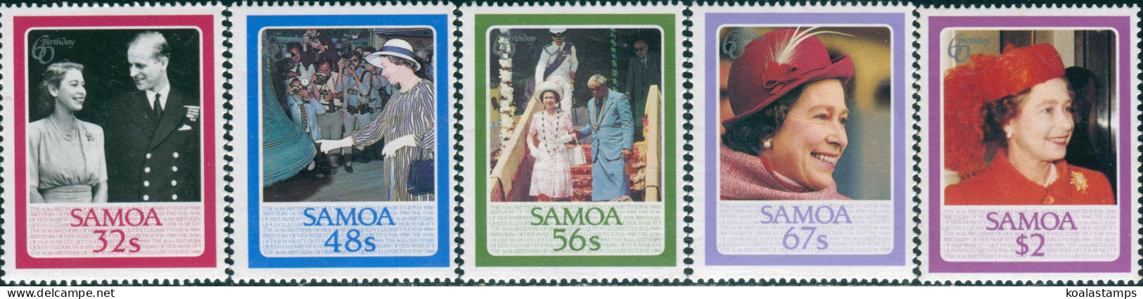 Samoa 1986 SG726-730 QEII Birthday Set MNH - Samoa