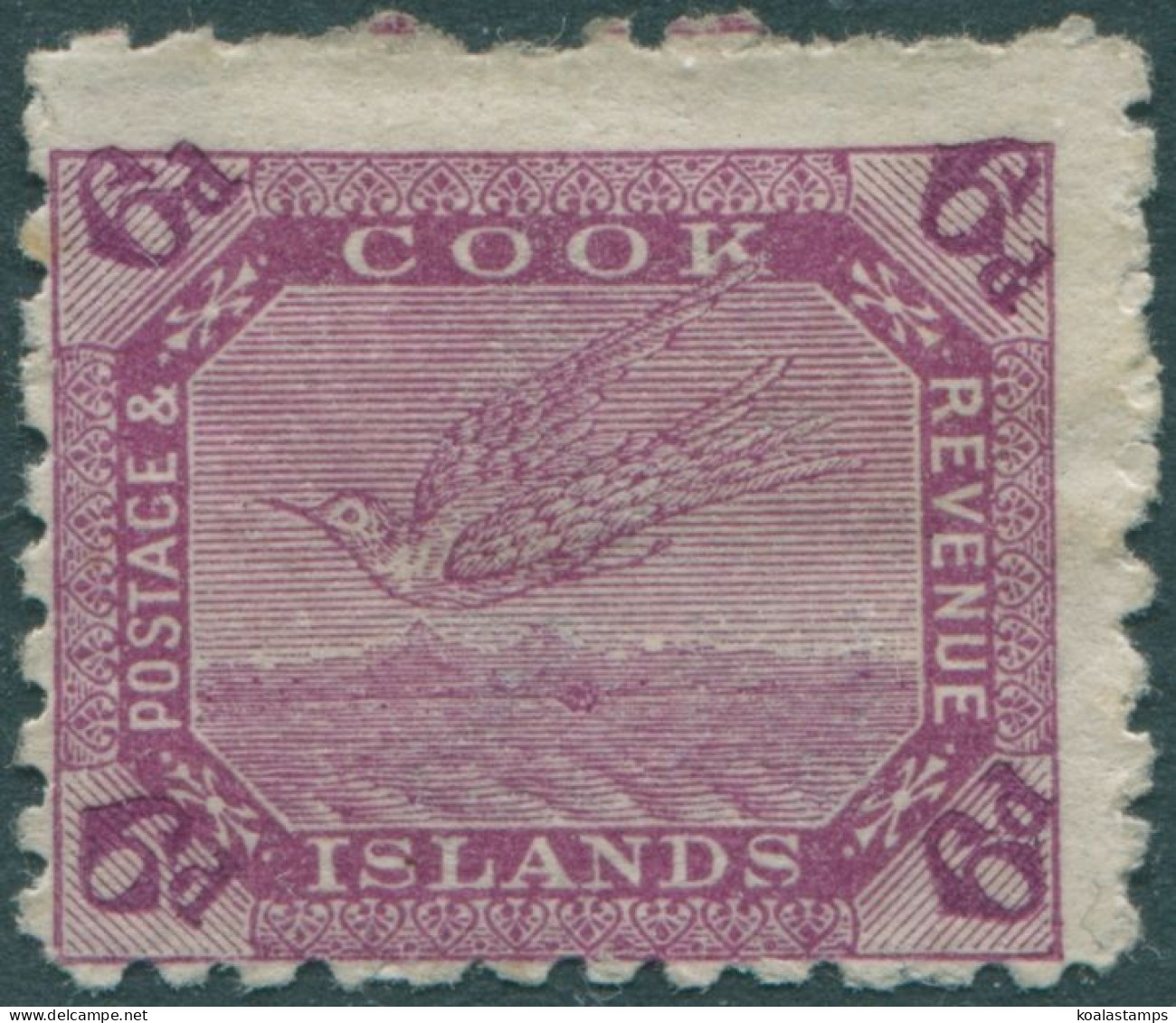 Cook Islands 1902 SG34 6d Purple White Tern MH - Cook