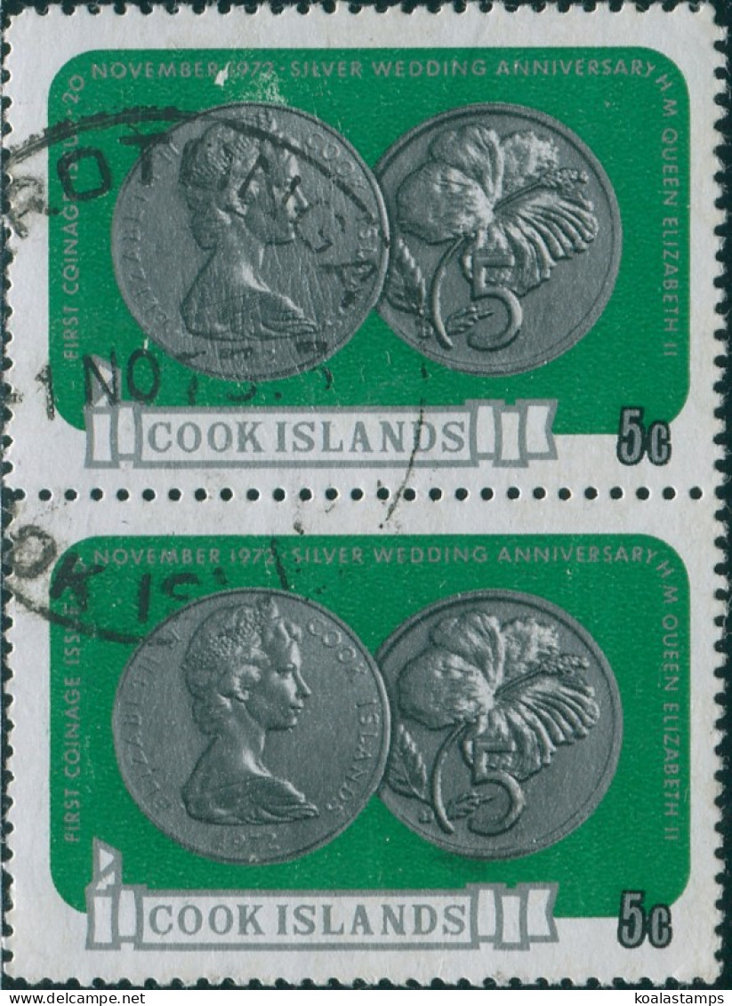 Cook Islands 1973 SG419 5c Wedding Coinage Pair FU - Cook