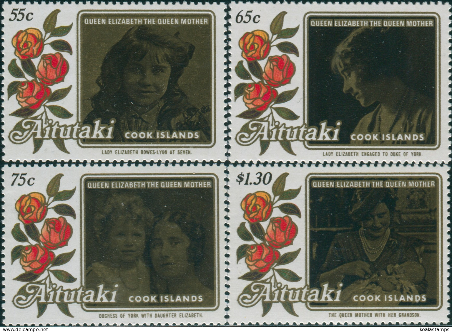 Aitutaki 1985 SG523-526 Queen Mother Set MNH - Cook Islands