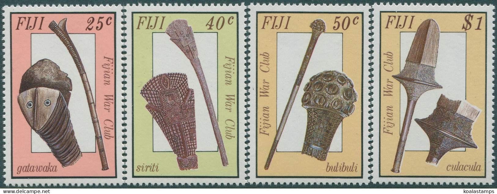 Fiji 1986 SG747-750 War Clubs Set MNH - Fidji (1970-...)