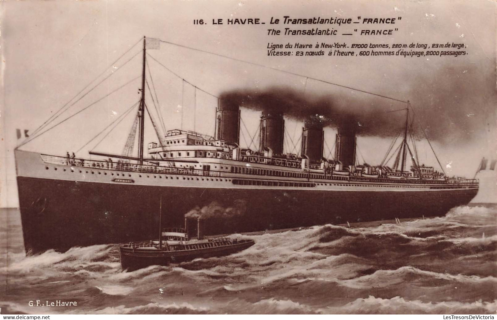 TRANSPORTS - Bateaux - Paquebots - Le Havre - Le Transatlantique - France - Carte Postale Ancienne - Dampfer