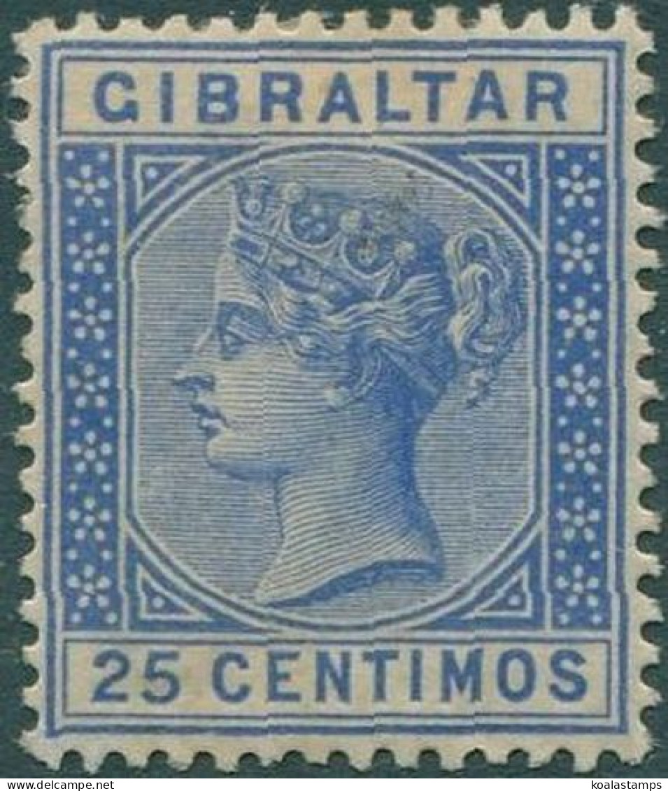 Gibraltar 1889 SG26 QV 25c Ultramarine MH - Gibilterra