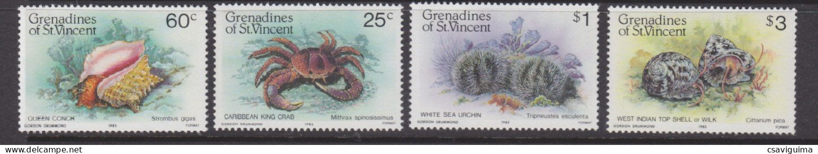 Grenadines Of St Vincent - 1985 - Marine Life - Yv 374/77 - Mundo Aquatico