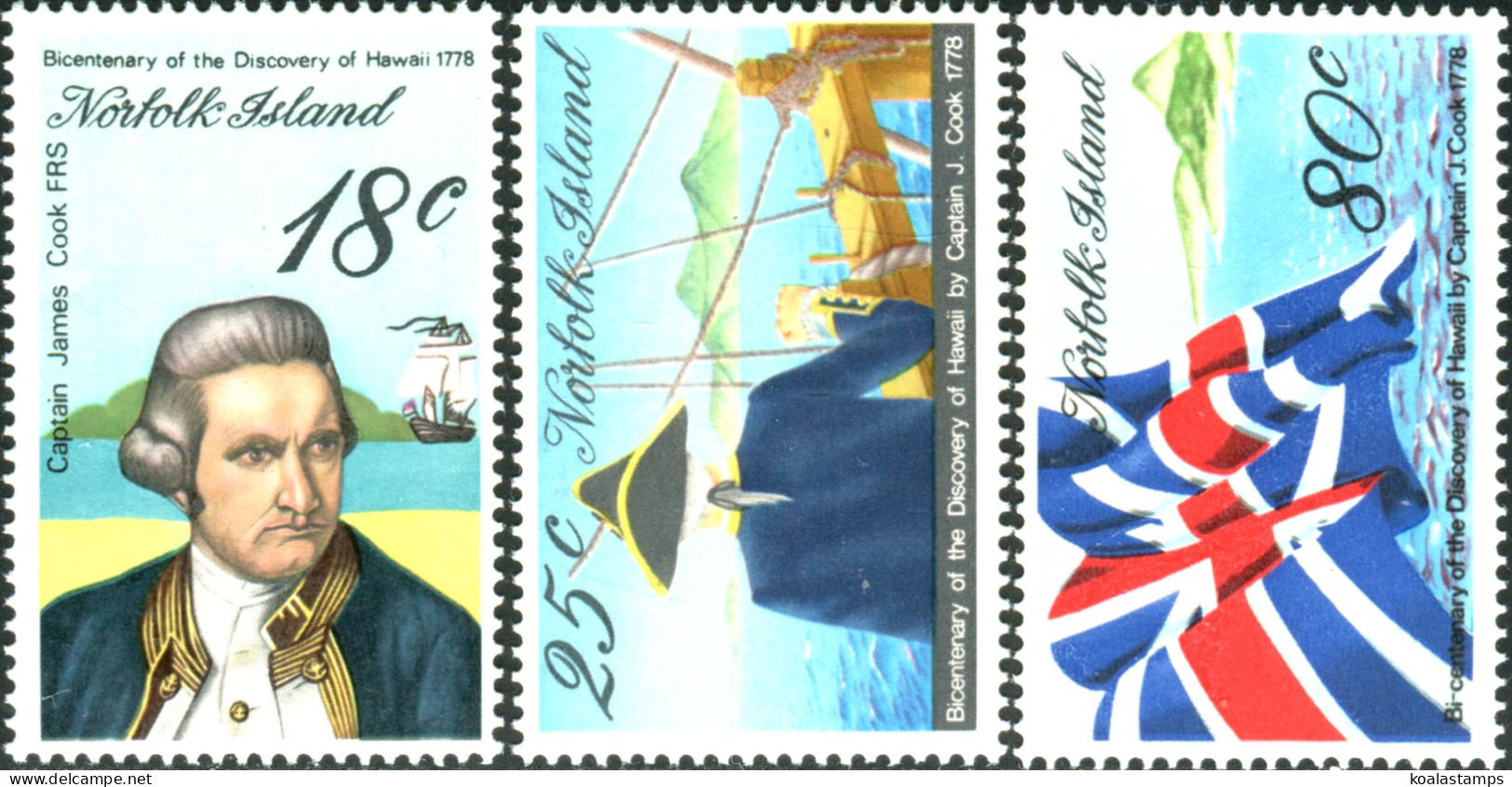 Norfolk Island 1978 SG200-202 Captain Cook Hawaii Set MNH - Ile Norfolk