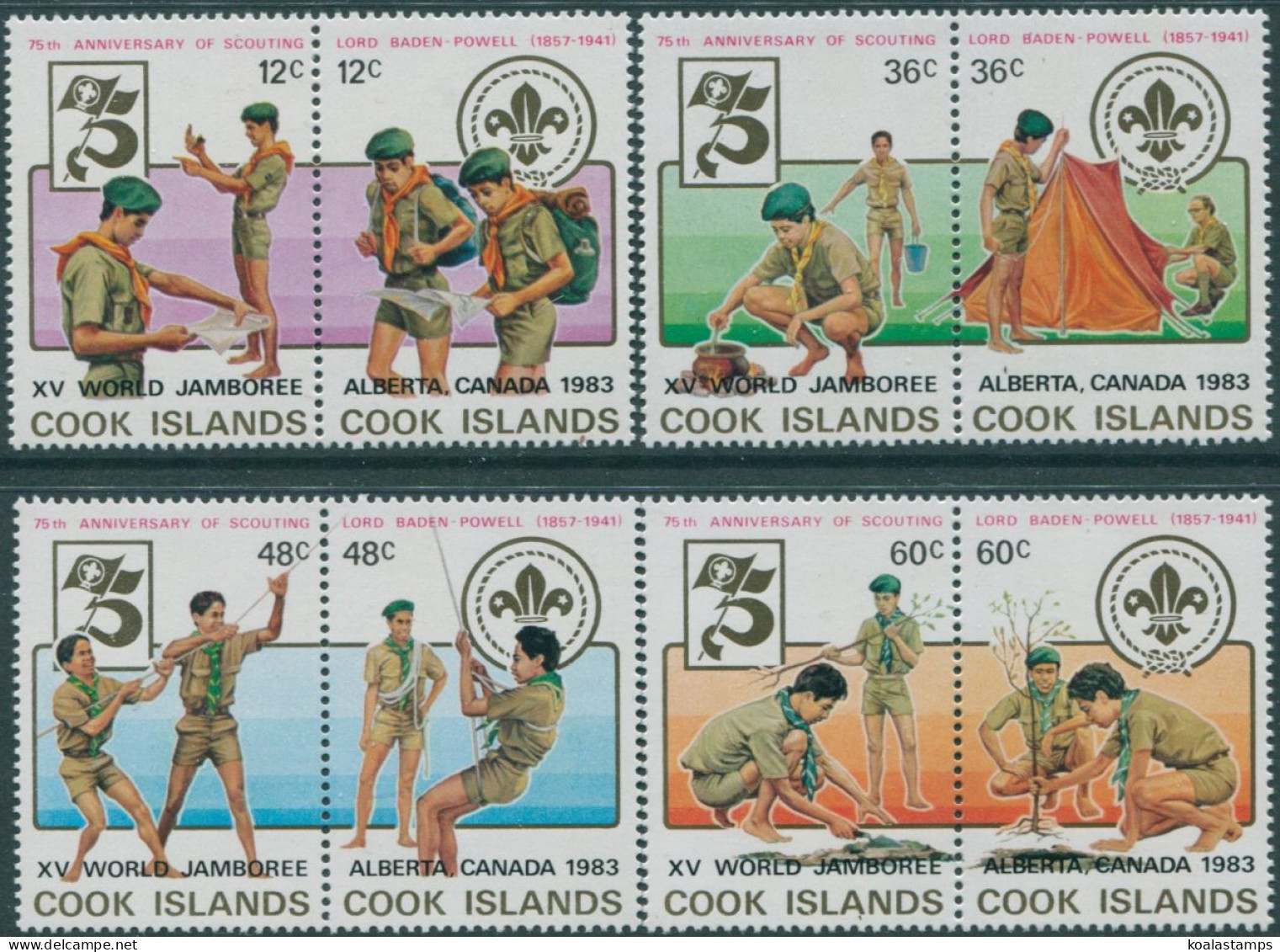 Cook Islands 1983 SG875-882 World Scout Jamboree Set MNH - Cook