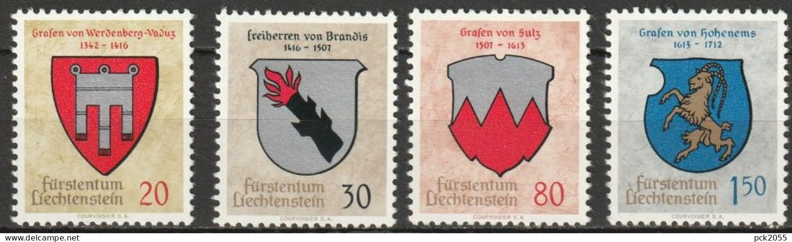 Lichtenstein 1964 MiNr.440 - 443 ** Postfrisch Wappen ( B 2806 ) Günstige Versandkosten - Ongebruikt