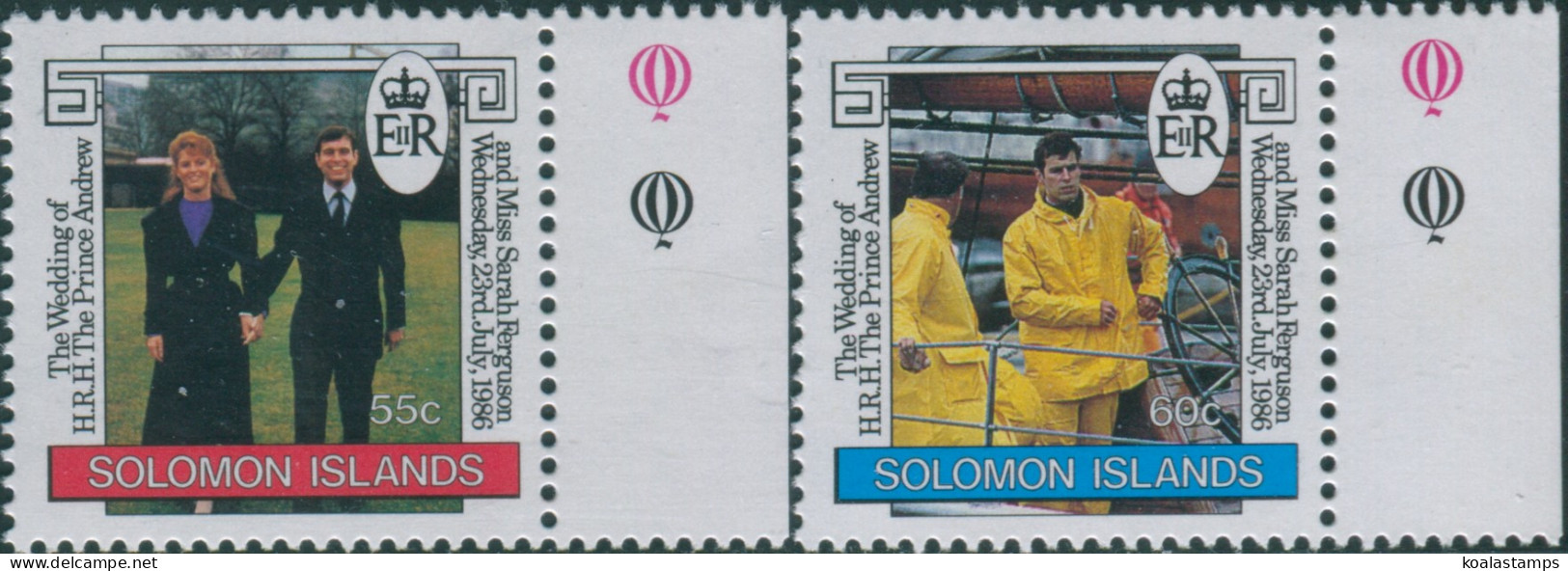 Solomon Islands 1986 SG568-569 Royal Wedding Set MNH - Islas Salomón (1978-...)