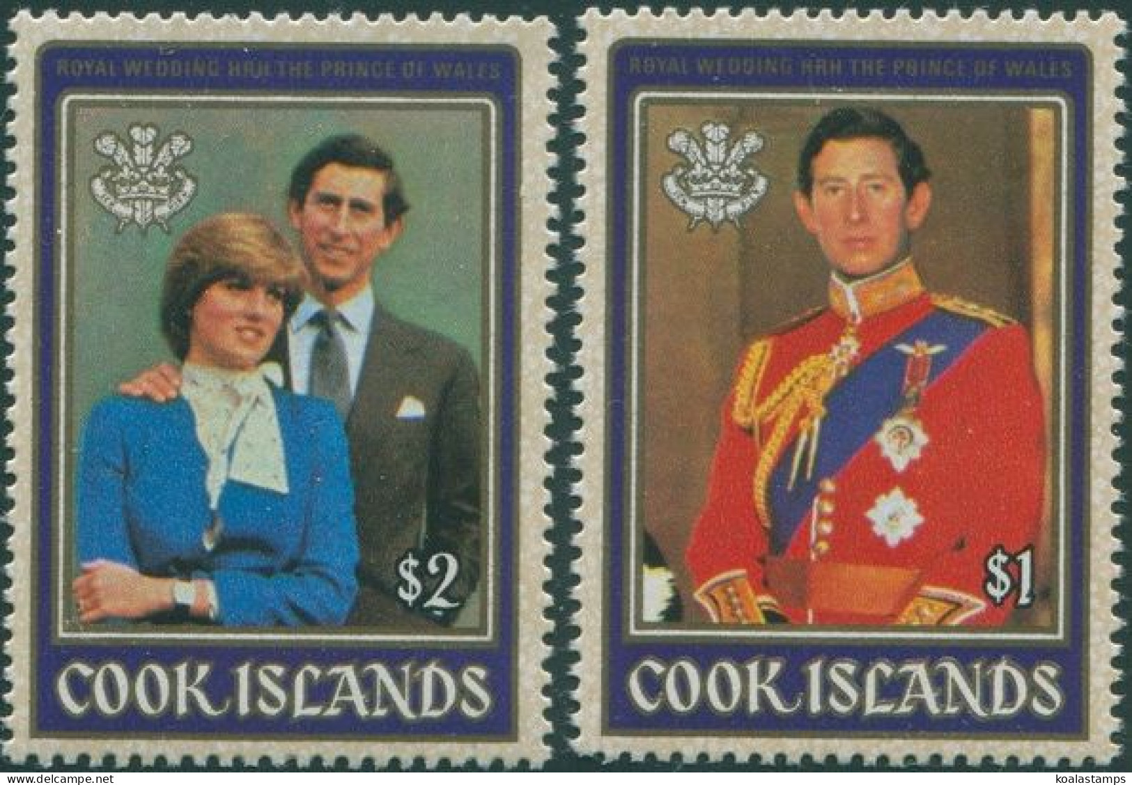 Cook Islands 1981 SG812-813 Royal Wedding Set MNH - Cook