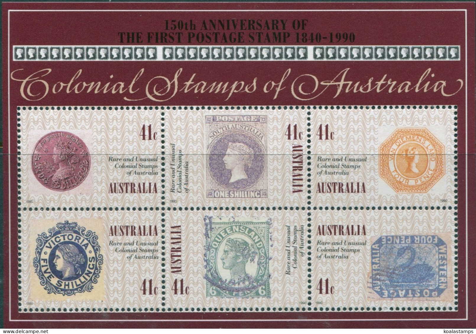 Australia 1990 SG1253 Colonial Stamps MS MNH - Altri & Non Classificati
