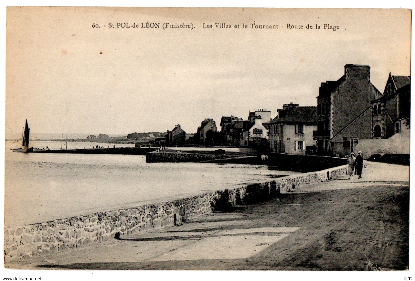 CPA 29 - SAINT POL DE LEON (Finistère) - 60. Les Villas Et Le Tournant - Route De La Plage - Saint-Pol-de-Léon