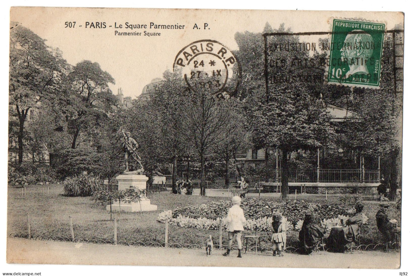 CPA 75 - PARIS - 507. Le Square Parmentier, A. P. (petite Animation - Parcs, Jardins
