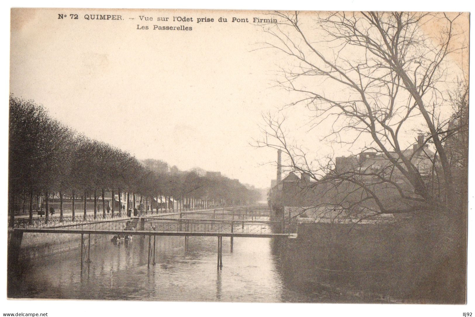 CPA 29 - QUIMPER (Finistère) - 72. Vue Sur L'Odet Prise Du Pont Firmin. Les Passerelles - Dos Non Divisé - Quimper