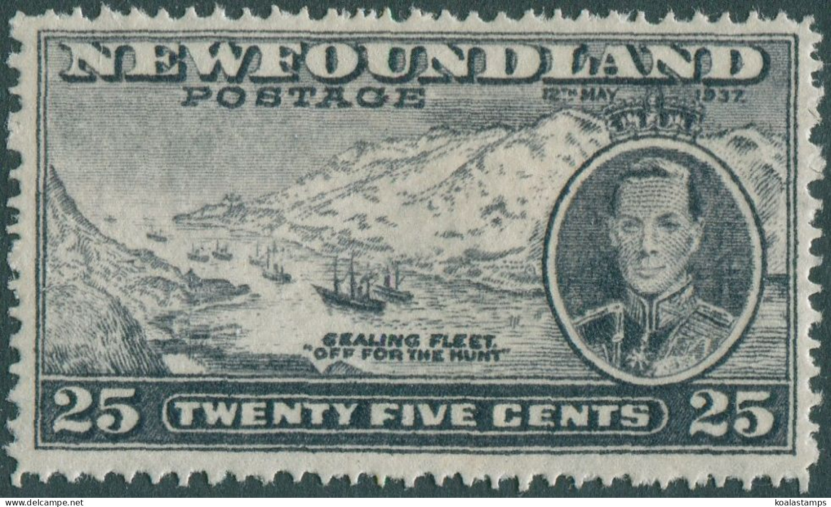 Newfoundland 1937 SG266 25c Black Sealing Fleet KGVI MLH - 1865-1902