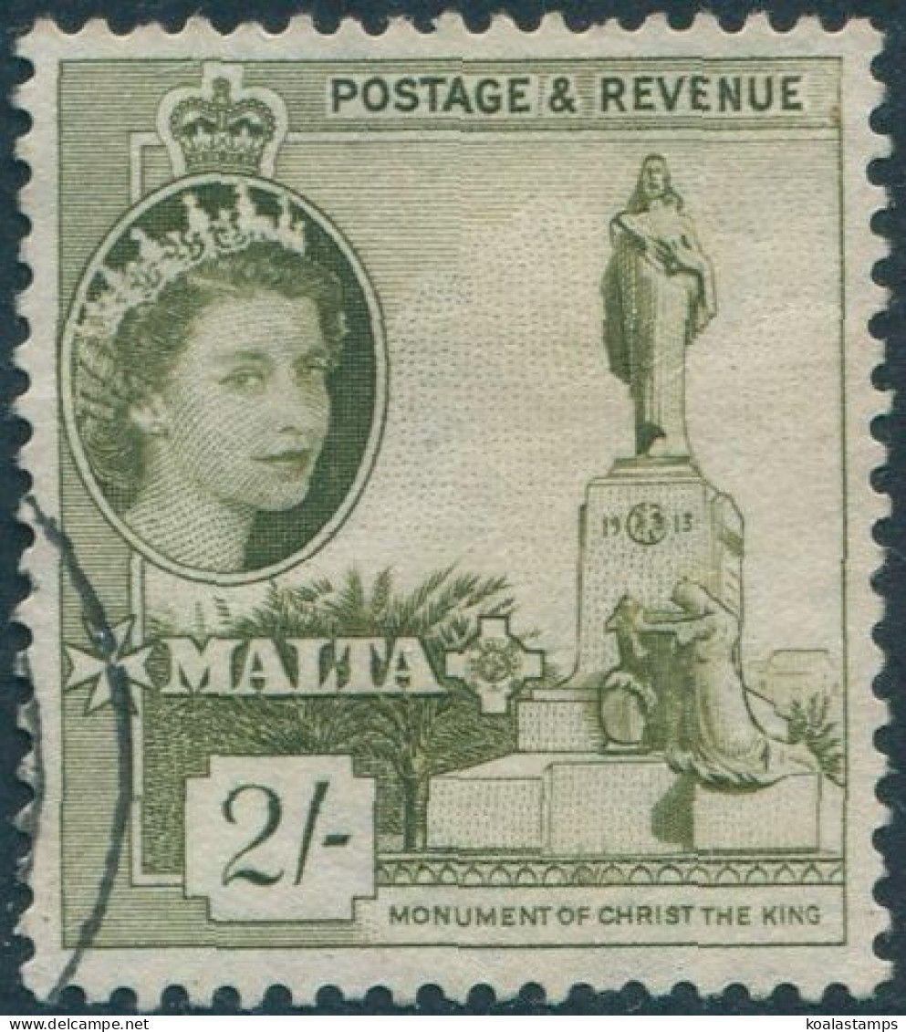 Malta 1956 SG278 2s Olive Monument Of Christ QEII FU - Malte