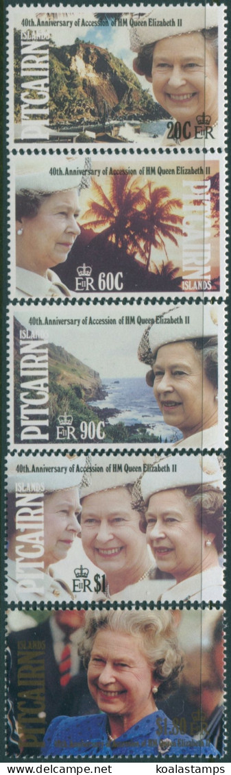 Pitcairn Islands 1992 SG409-413 QEII Accession Set MNH - Islas De Pitcairn