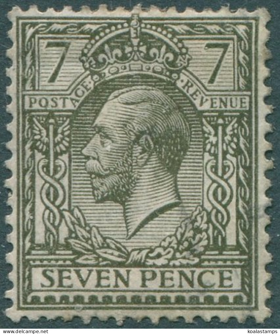 Great Britain 1912 SG388 7d Bronze-green KGV #1 FU (amd) - Non Classés