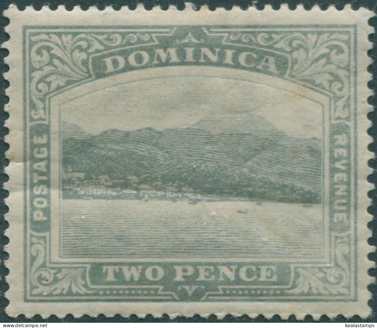 Dominica 1908 SG49 2d Grey KGV Roseau Mult Crown CA Wmk MLH (amd) - Dominique (1978-...)