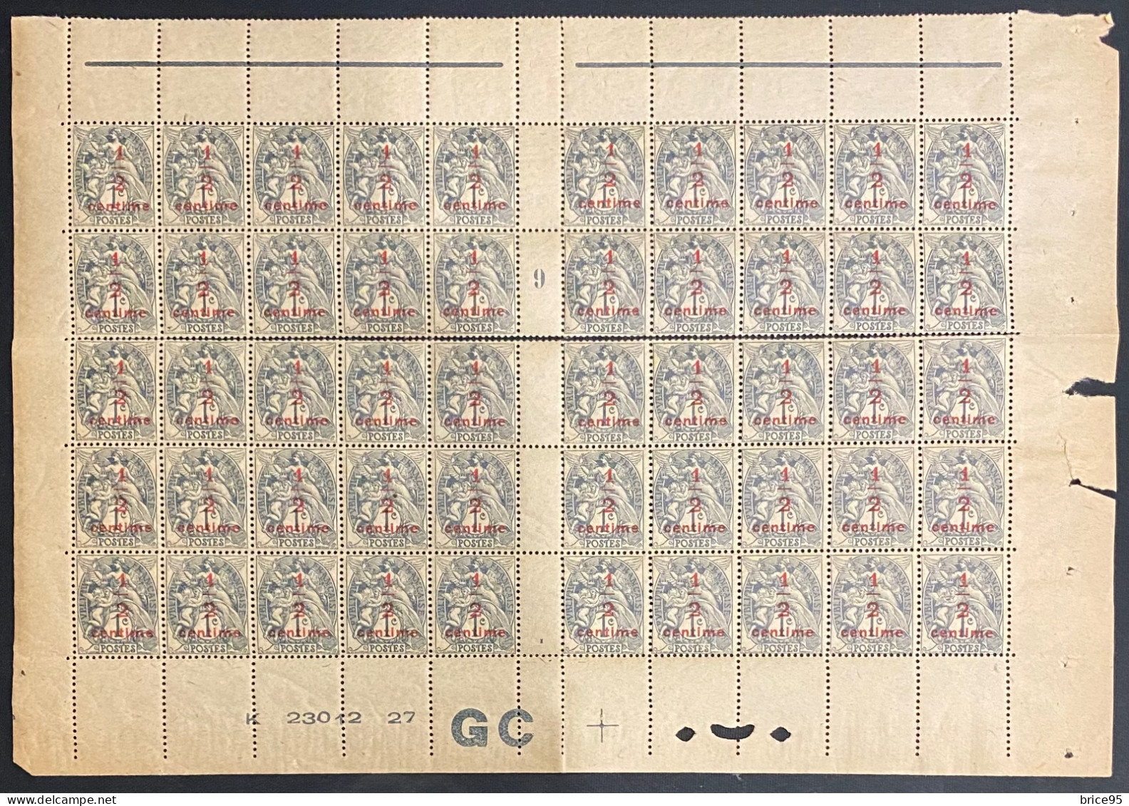 France - YT Nº 157 ** - Neuf Sans Charnière - Feuille Complète - 1919 à 1926 - Feuilles Complètes