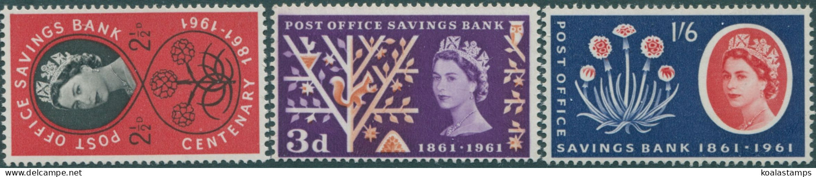 Great Britain 1961 SG623A-625A QEII Post Office Savings Bank Set MNH - Non Classés