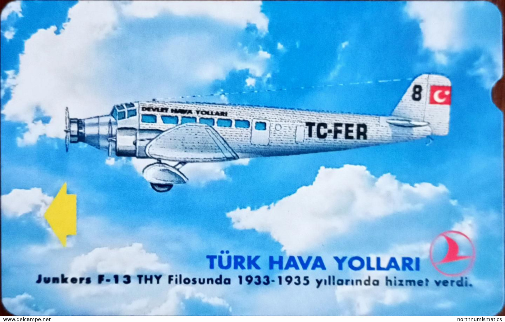 Turkey Phonecards THY Aircafts Junkers F-13 PTT 30 Units Unc - Colecciones