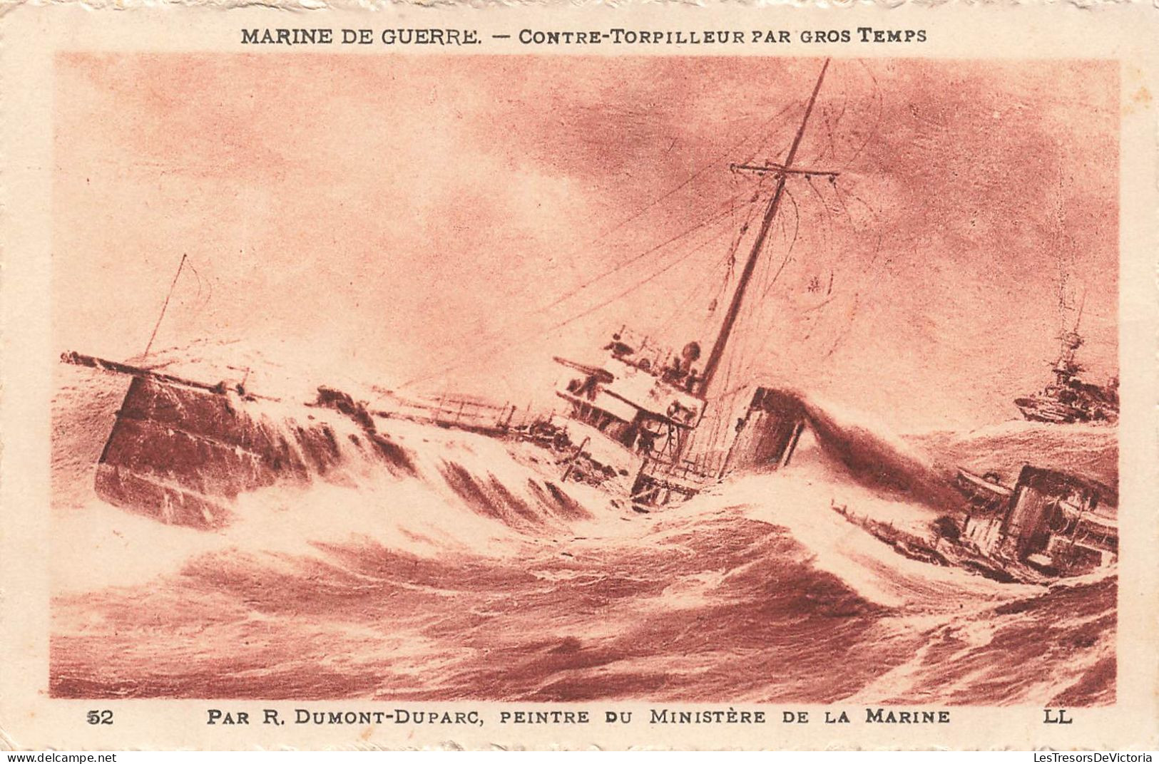 TRANSPORTS - Bateaux - Guerre - Marine De Guerre - Contre Torpilleur Par Gros Temps - Carte Postale Ancienne - Guerre