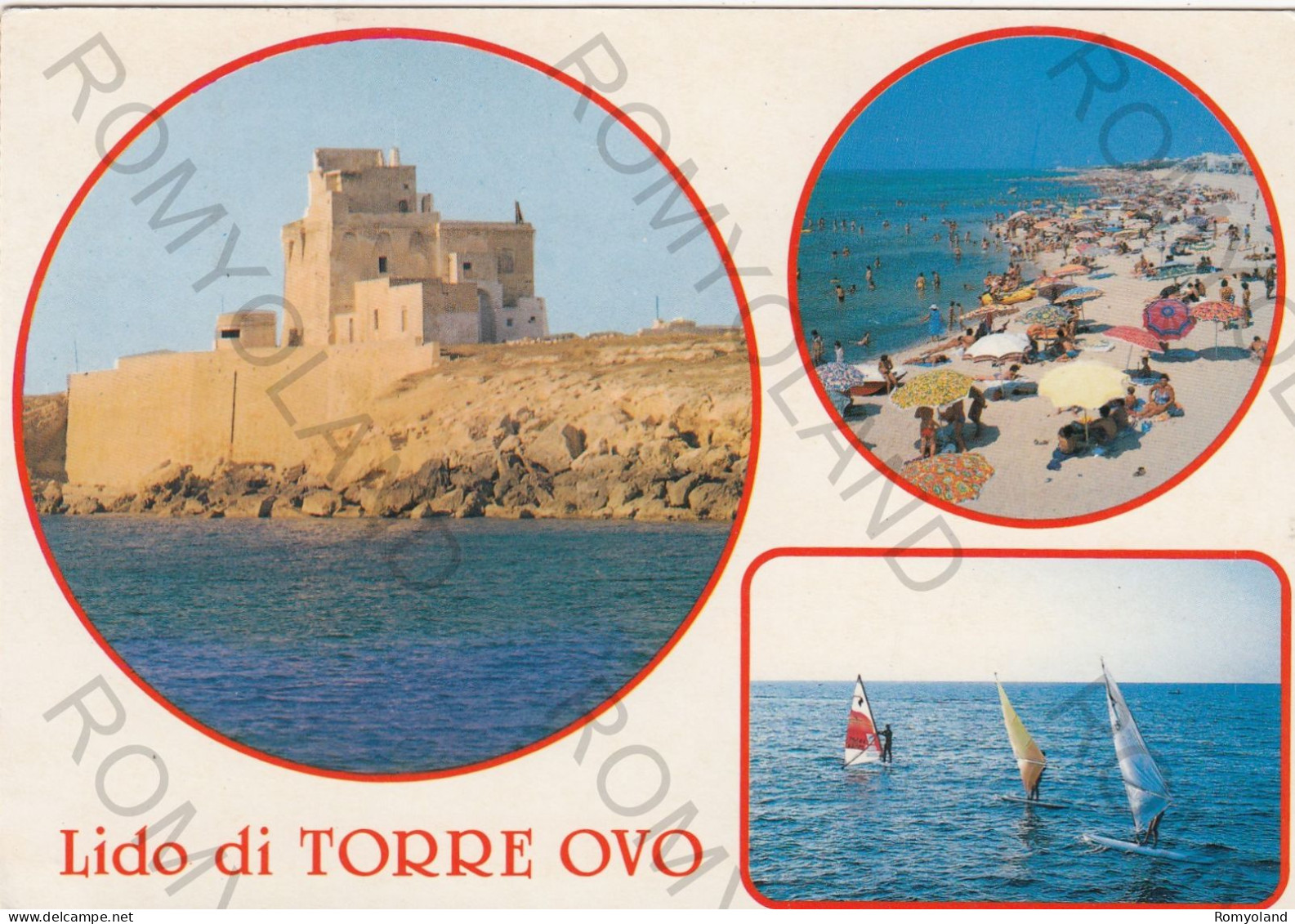 CARTOLINA  C8 MARINA DI TORRICELLA,TARANTO,PUGLIA-LIDO DI TORRE OVO-MARE,BARCHE A VELA,BELLA ITALIA,VIAGGIATA 1993 - Taranto