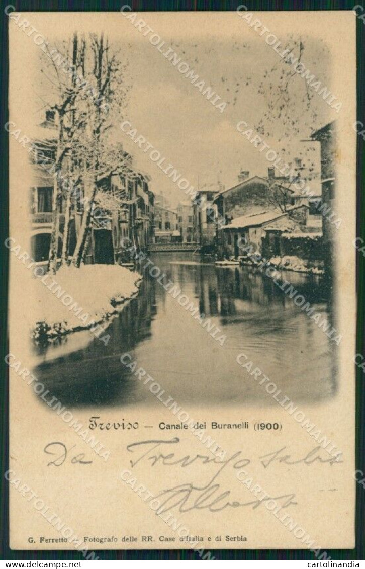 Treviso Città Canale Buranelli Nevicata Cartolina VK1743 - Treviso