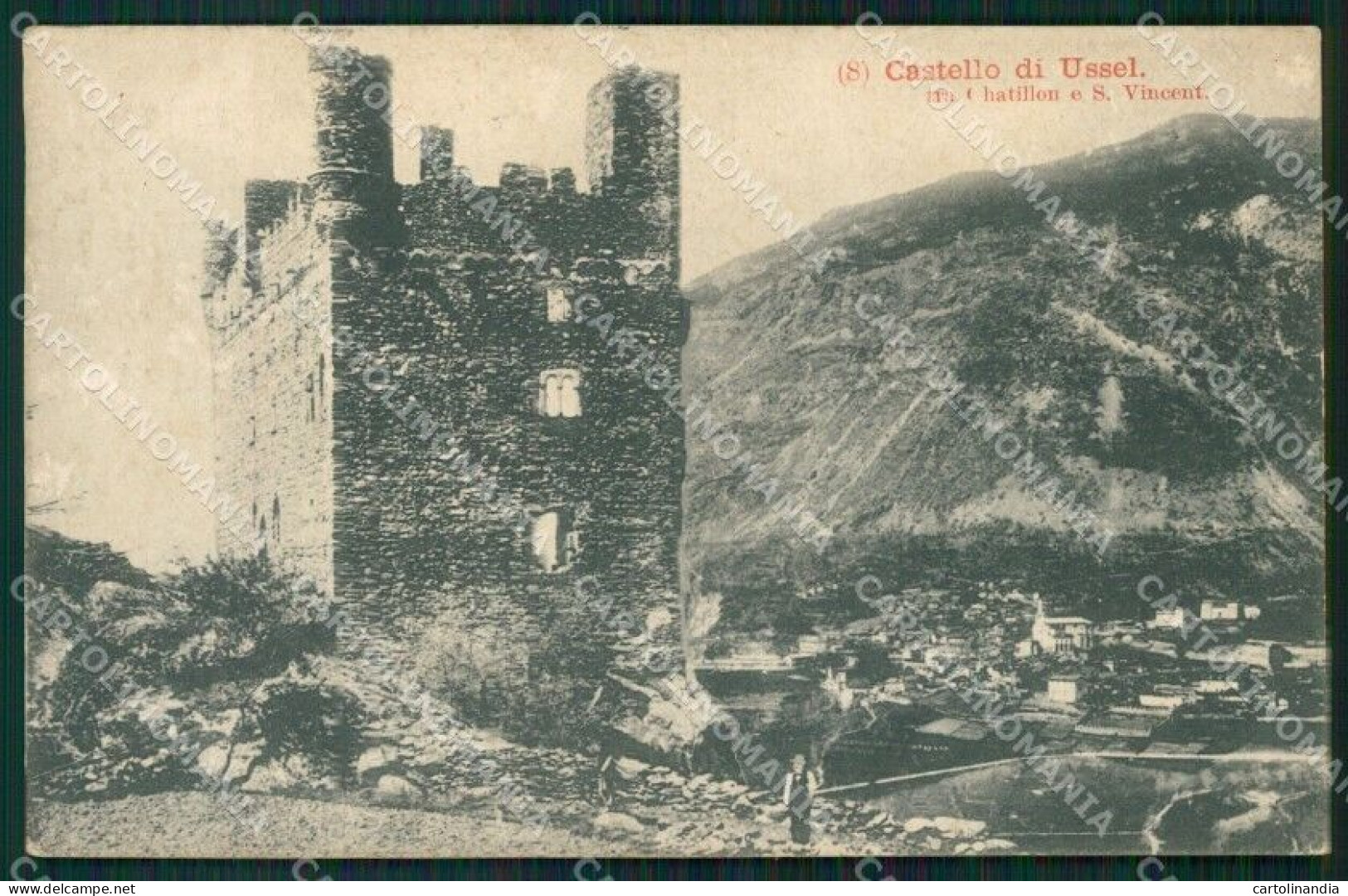 Aosta Chatillon Ussel Castello Di ABRASA Cartolina VK1953 - Aosta