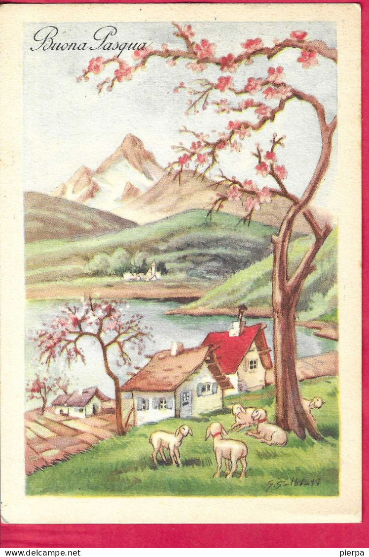 BUONA PASQUA - PAESAGGIO - ED. T.E.L.  - VIAGGIATA 1957 - Easter