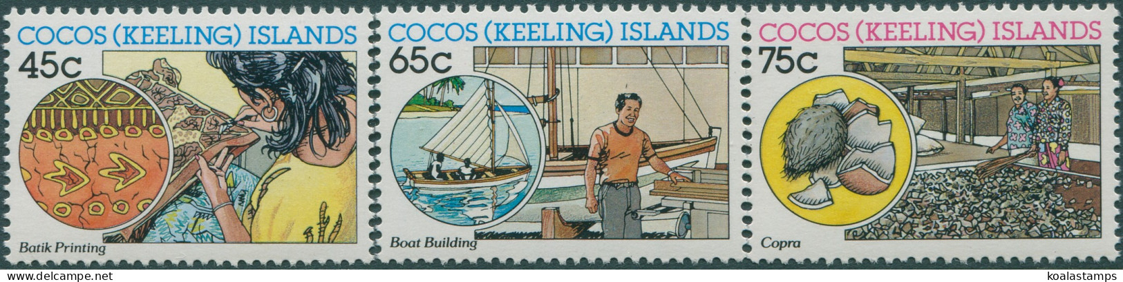 Cocos Islands 1987 SG169-171 Malay Industries Set MNH - Islas Cocos (Keeling)